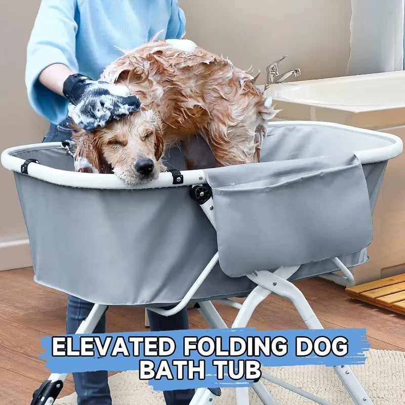 Dog Litter Elevated Foldable Pet Bath Tubs for Large Dogs