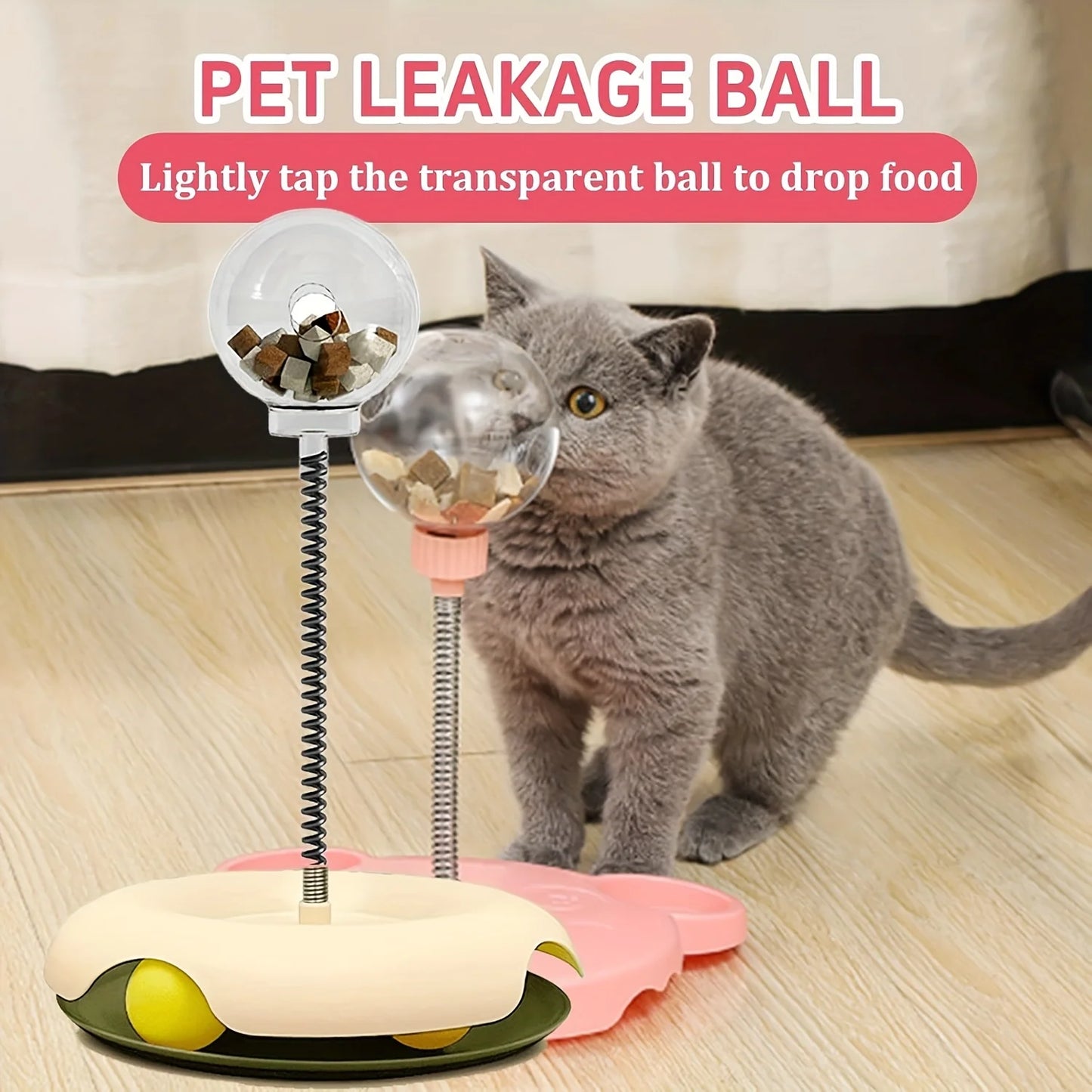 Turntable Cat Toy With Treat Dispensing Ball 3 In 1