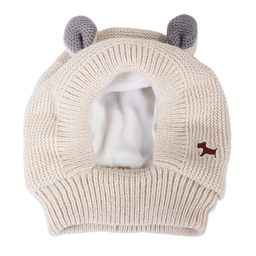 Quiet Dog Ear Muffs Noise Protection Knitted Hat Anxiety Relief