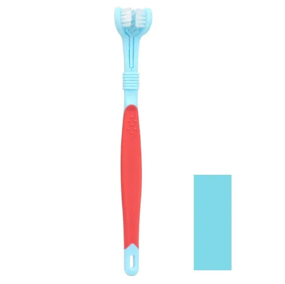 Hign-Concerned Three-Sided Pet Toothbrush For Dog And Cat