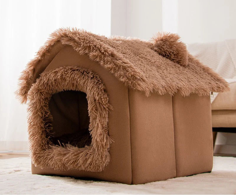 Indoor Soft Dog Kennel Bed With Removable Winter Warm Cover