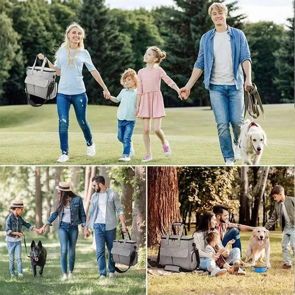 TWISTER.CK Dog Travel Backpack Organizer With 2 Food Bags Placemat