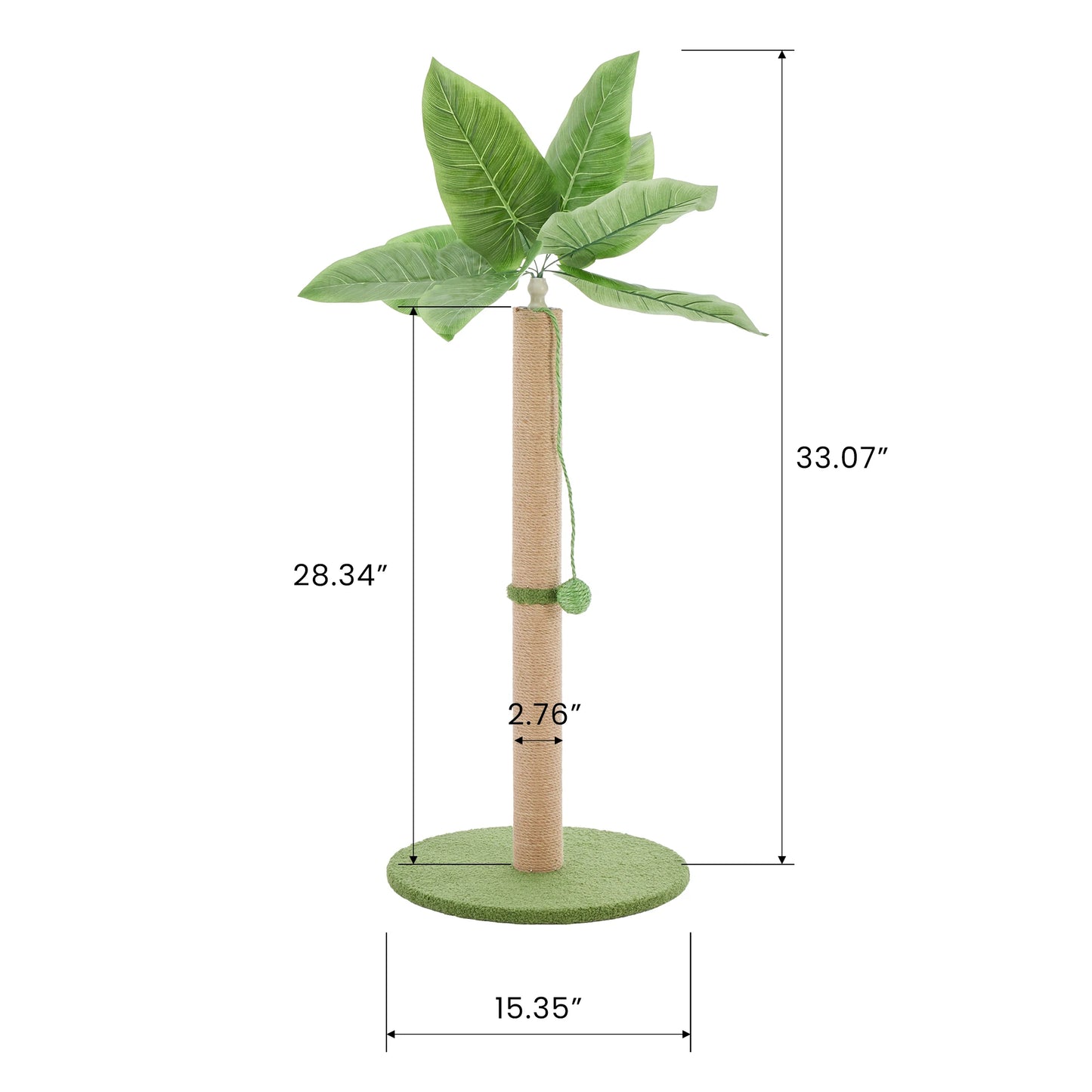 JHK Cat Scratching Post Palm Tree With Dangling Ball