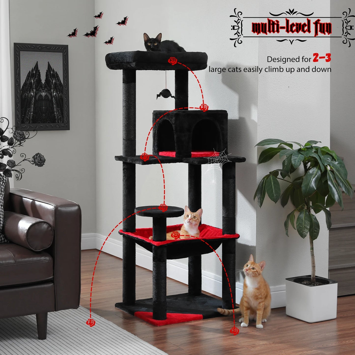 PAWZ Road Indoor Cat Tree 5 Level Tower Large Premium