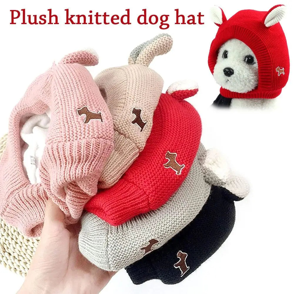 Quiet Dog Ear Muffs Noise Protection Knitted Hat Anxiety Relief
