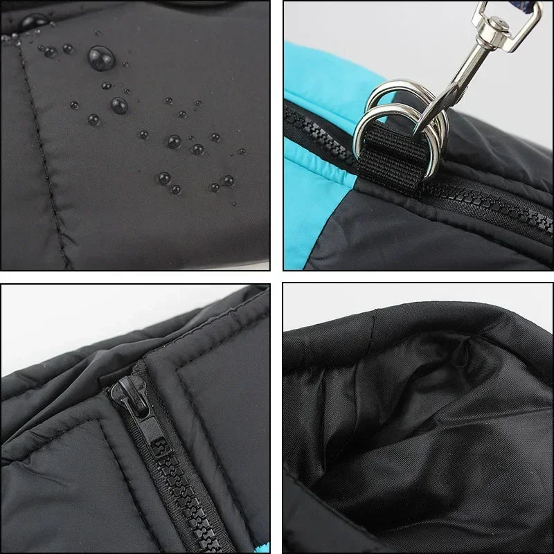Waterproof Warm Dog Coat Winter Padded Zipper Jacket