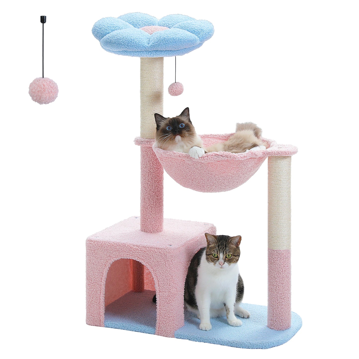 PETEPELACN Flower Cat Tree With Metal Frame And Hammock