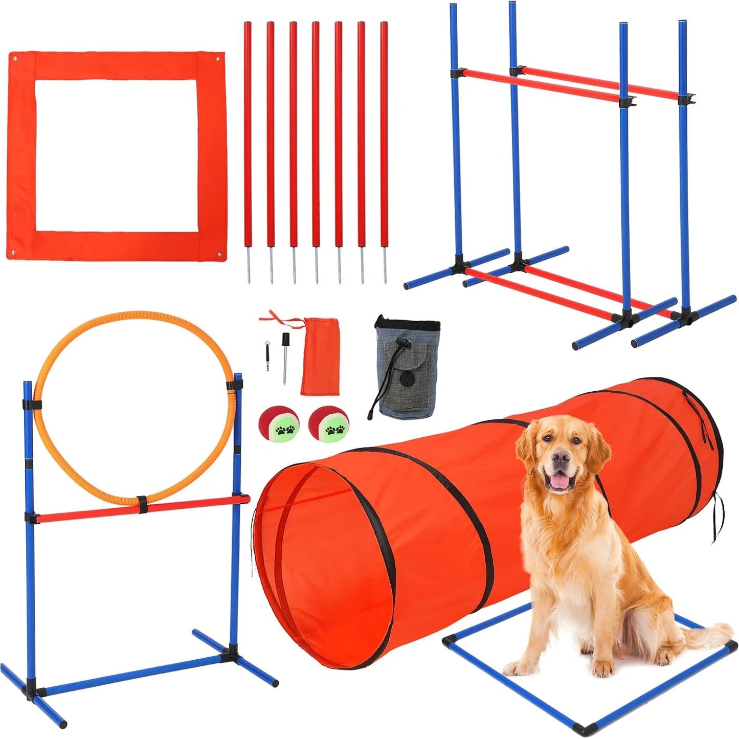 HiMISSH Dog Agility Training Set 87 Piece Obstacle Course Kit