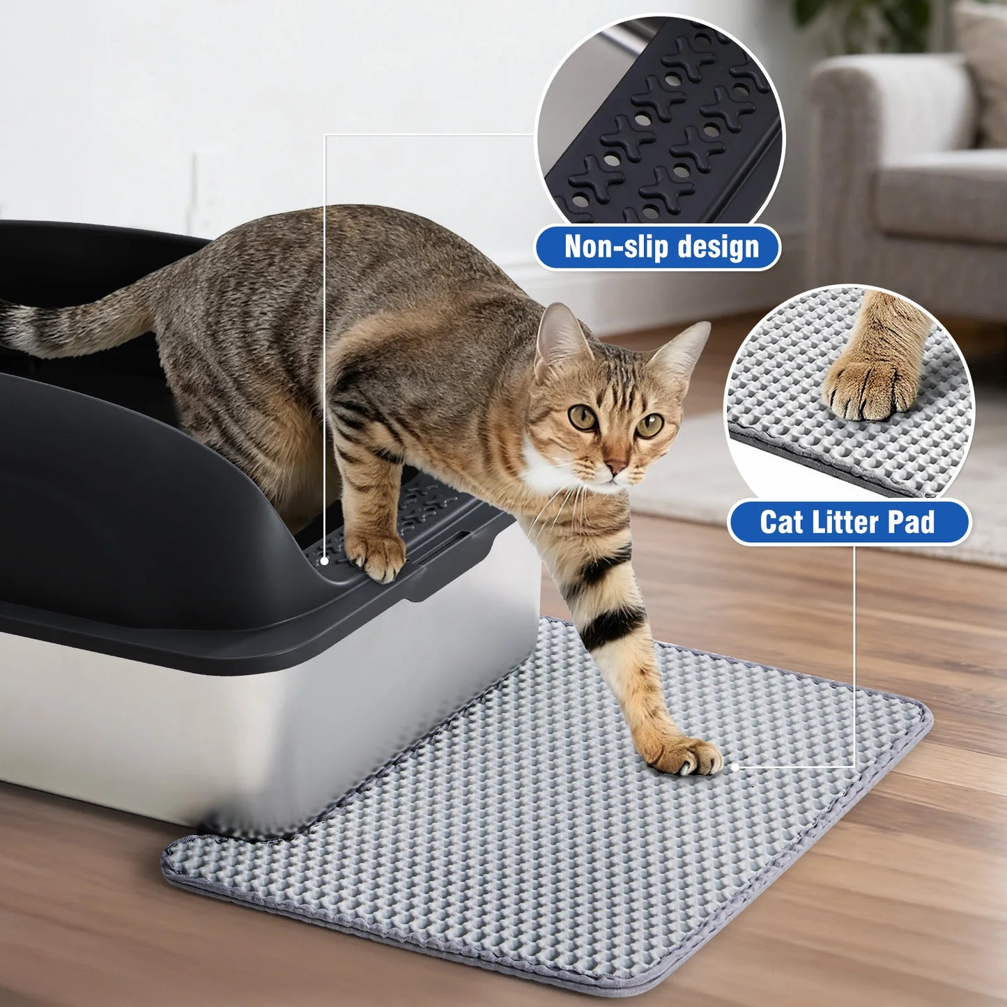 JHK Stainless Steel Cat Litter Box With Lid Anti Urine Leakage