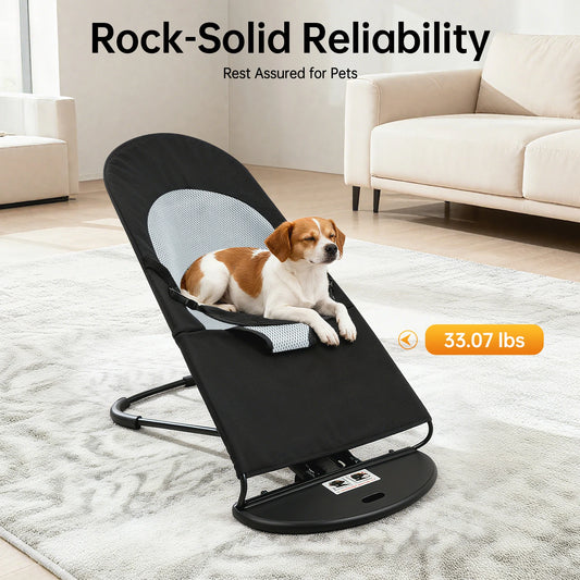 Pet Rocker Bed Foldable Rocking Chair With Adjustable Height