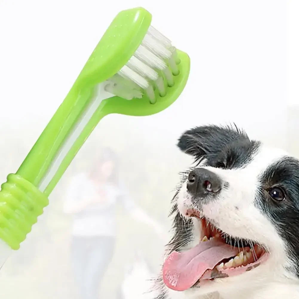 Pet Three Head Toothbrush For Dogs And Cats Oral Care