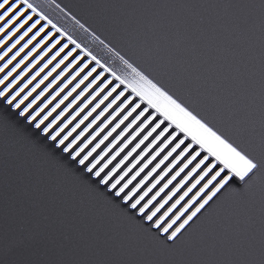 Stainless Steel Rake Comb With Wooden Handle Pet Hair Remover