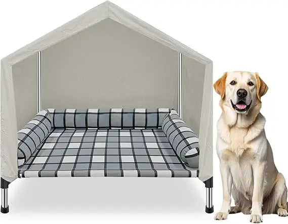 Weatherproof 2 In 1 Dog Bed House With Canopy