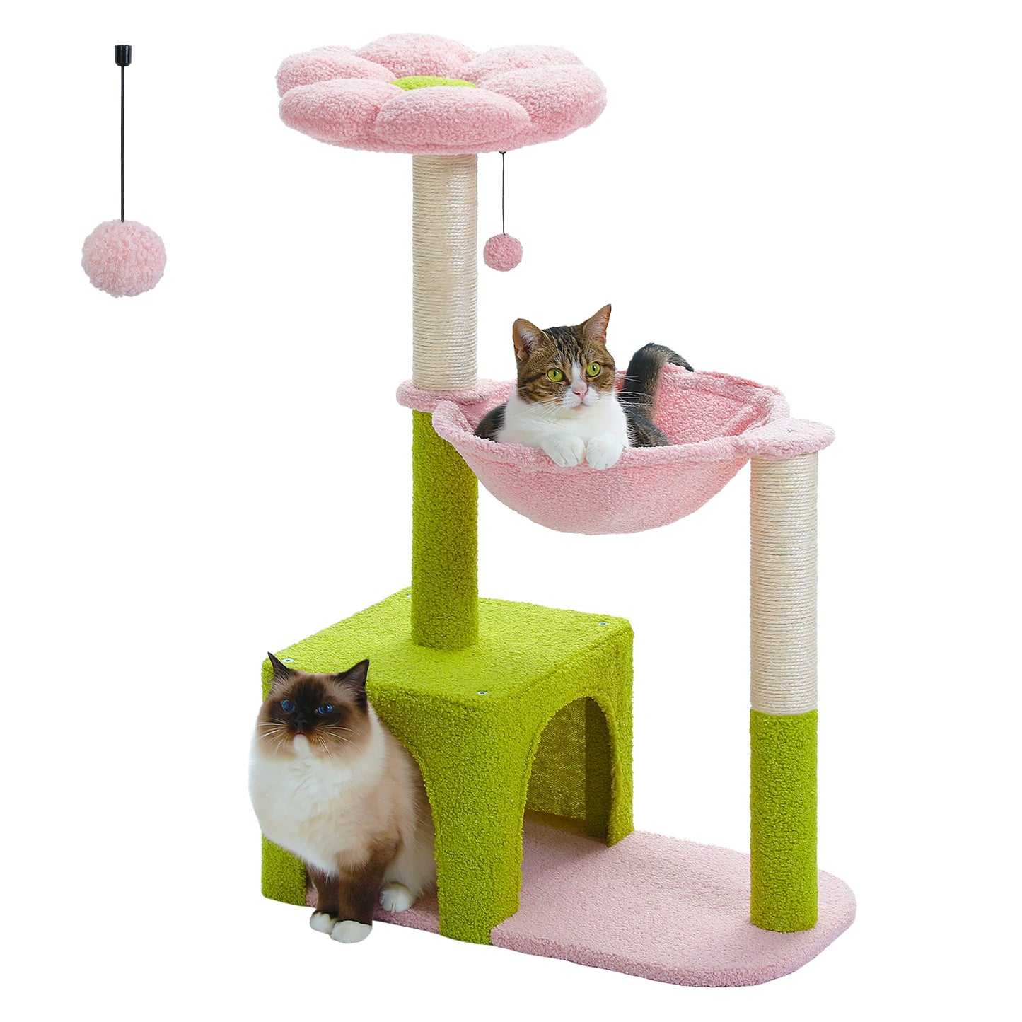 PETEPELACN Flower Cat Tree With Metal Frame And Hammock