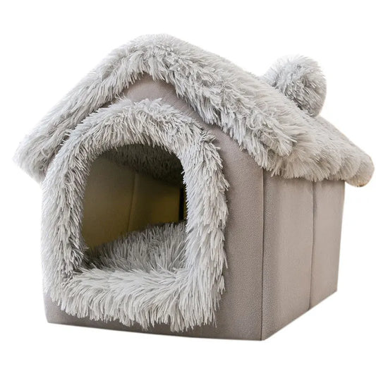 Indoor Soft Dog Kennel Bed With Removable Winter Warm Cover