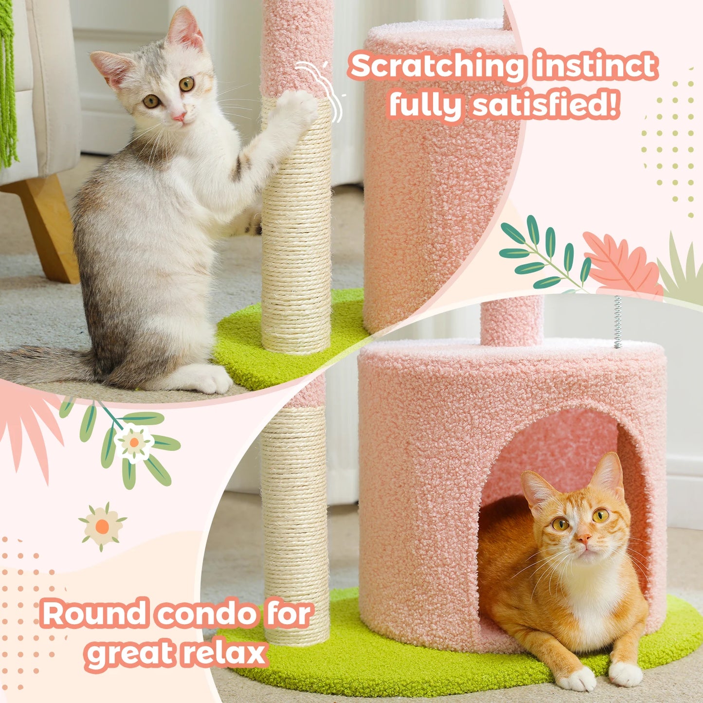 PEQULTICN Flower Cat Tree For Indoor Cats Three Tier