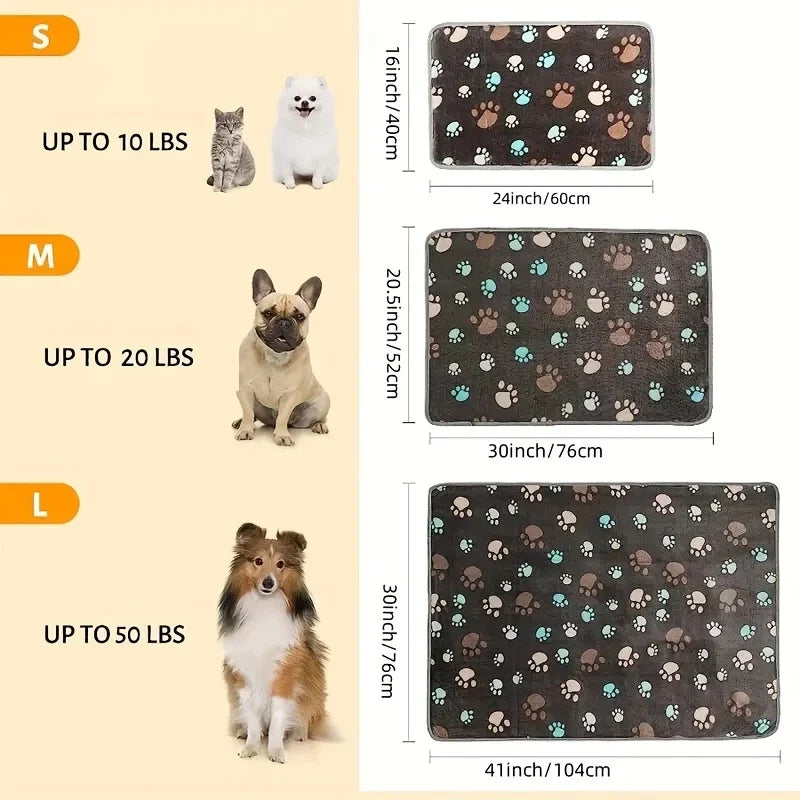 Soft Flannel Fleece Pet Blanket Mat For Cats And Dogs