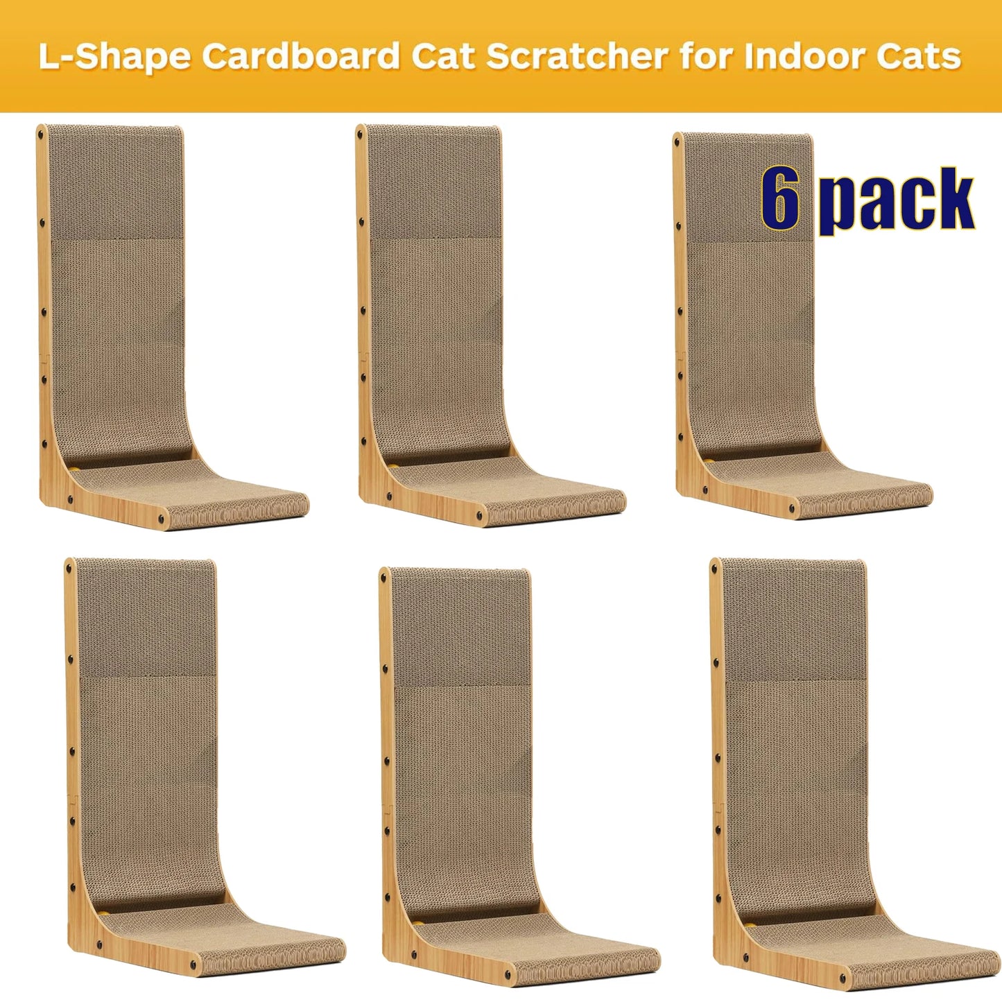 Cardboard Cat Scratcher L Shaped Scratching Pad For Indoor Cats
