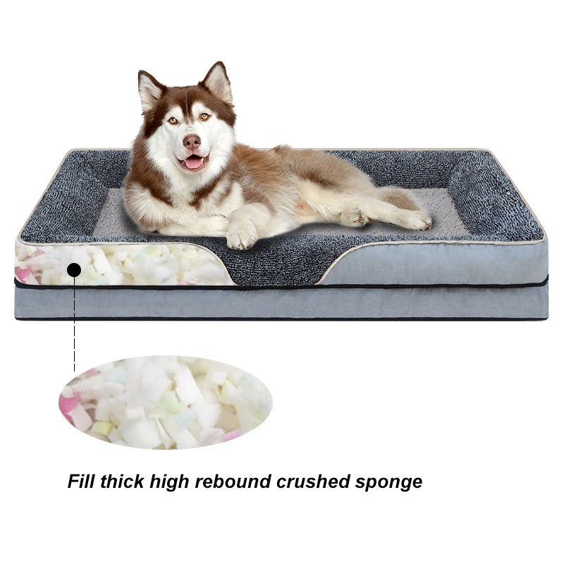 Removable Washable Dog Bed Sofa With Raised Edges