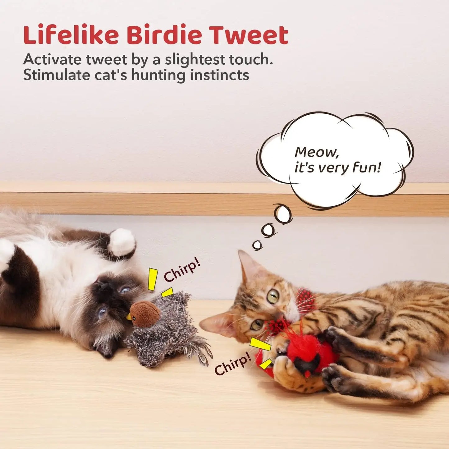 From The Vendor Field Cat Toys Realistic Chirping Birds