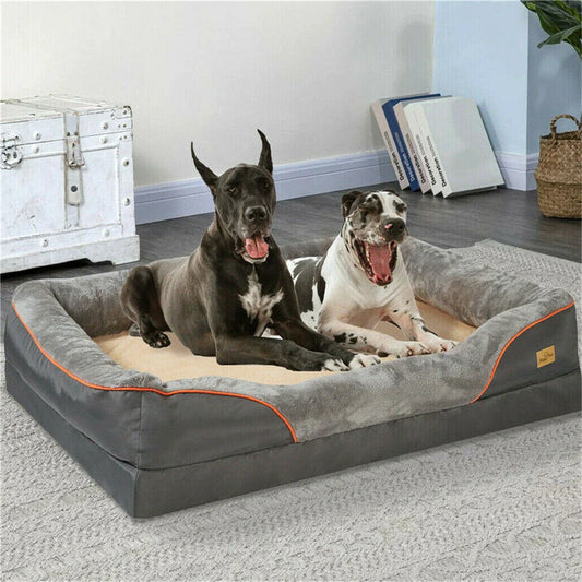 BORWARTCN Orthopedic Memory Foam Dog Bed With Removable Cover Waterproof