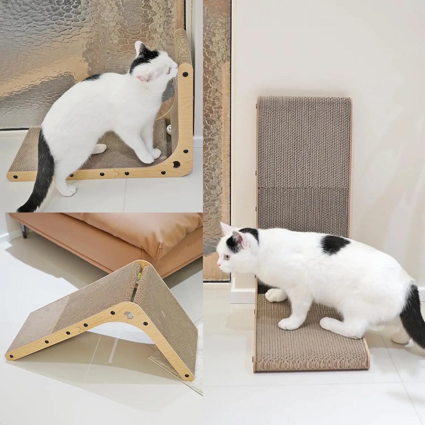 Cardboard Cat Scratcher L Shaped Scratching Pad For Indoor Cats