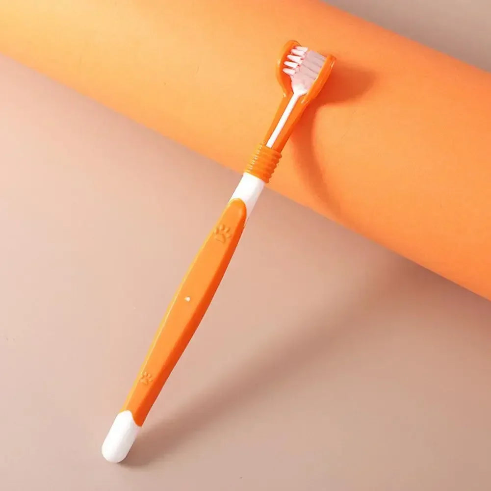 Pet Three Head Toothbrush For Dogs And Cats Oral Care