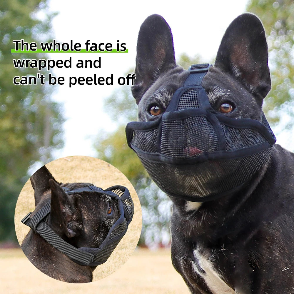 Breathable Dog Muzzle For Short Snout Prevents Barking