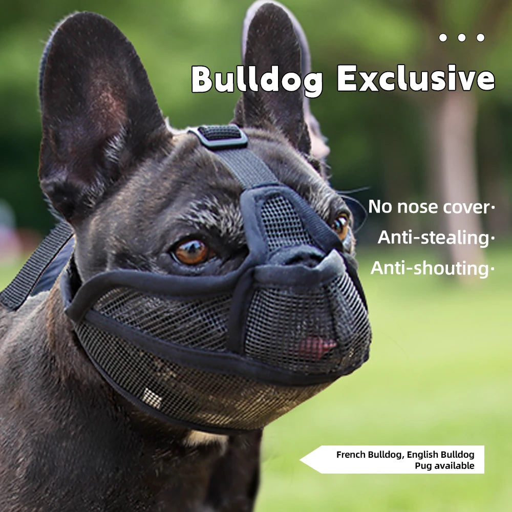 Breathable Dog Muzzle For Short Snout Prevents Barking