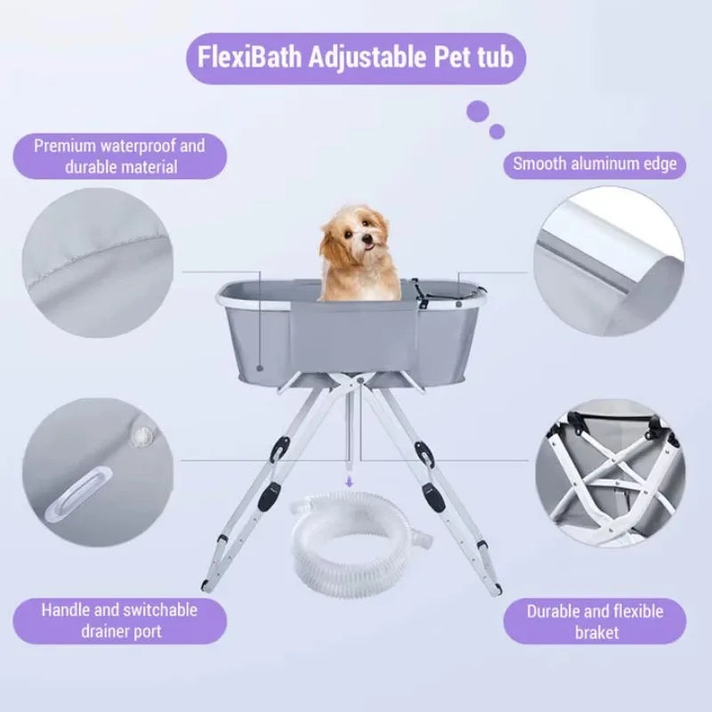 Dog Litter Elevated Foldable Pet Bath Tubs for Large Dogs