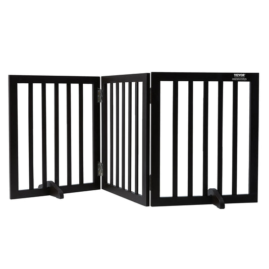 SucceBuy Free Standing Dog Gate Three Panel Foldable Barrier