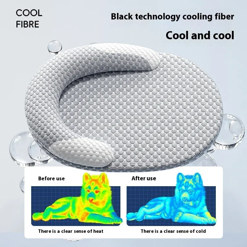 NONECN Summer Pet Cooling Mat Removable Leather Dog Bed