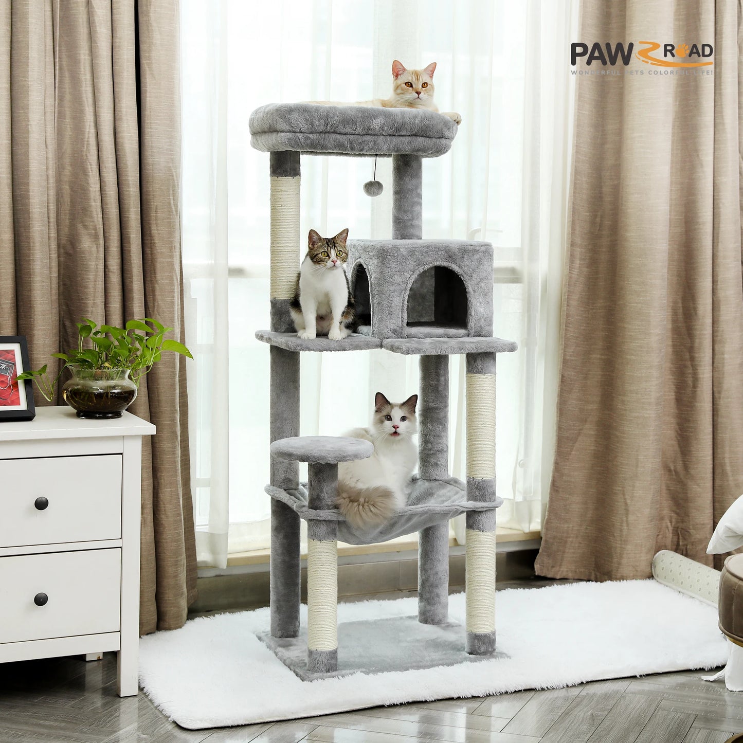 PAWZ Road Indoor Cat Tree 5 Level Tower Large Premium