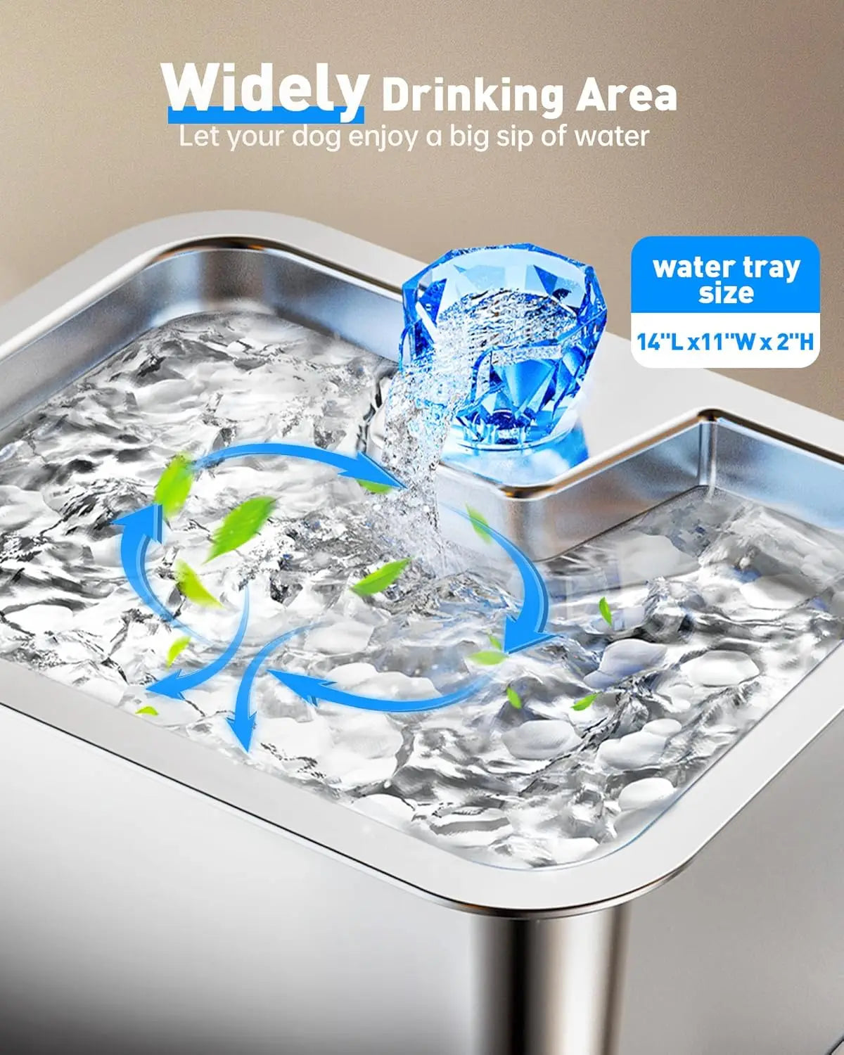Stainless Steel Dog Water Fountain With Filters And Automatic Dispenser