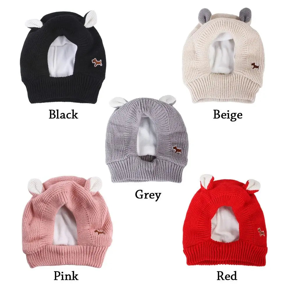 Quiet Dog Ear Muffs Noise Protection Knitted Hat Anxiety Relief