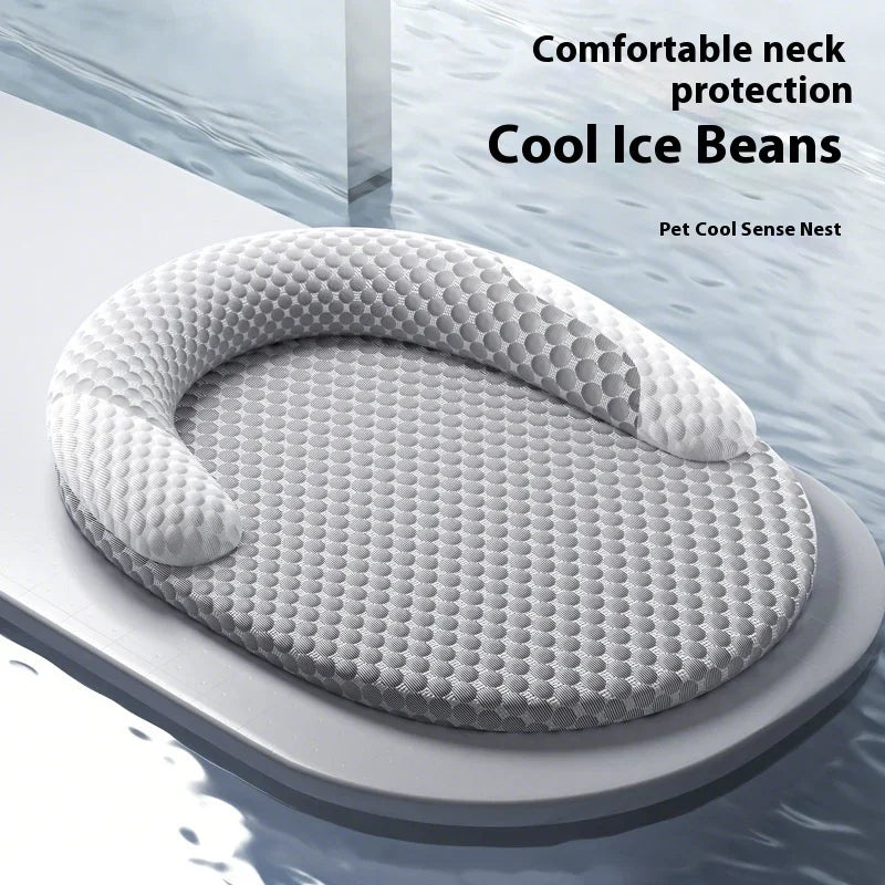 NONECN Summer Pet Cooling Mat Removable Leather Dog Bed