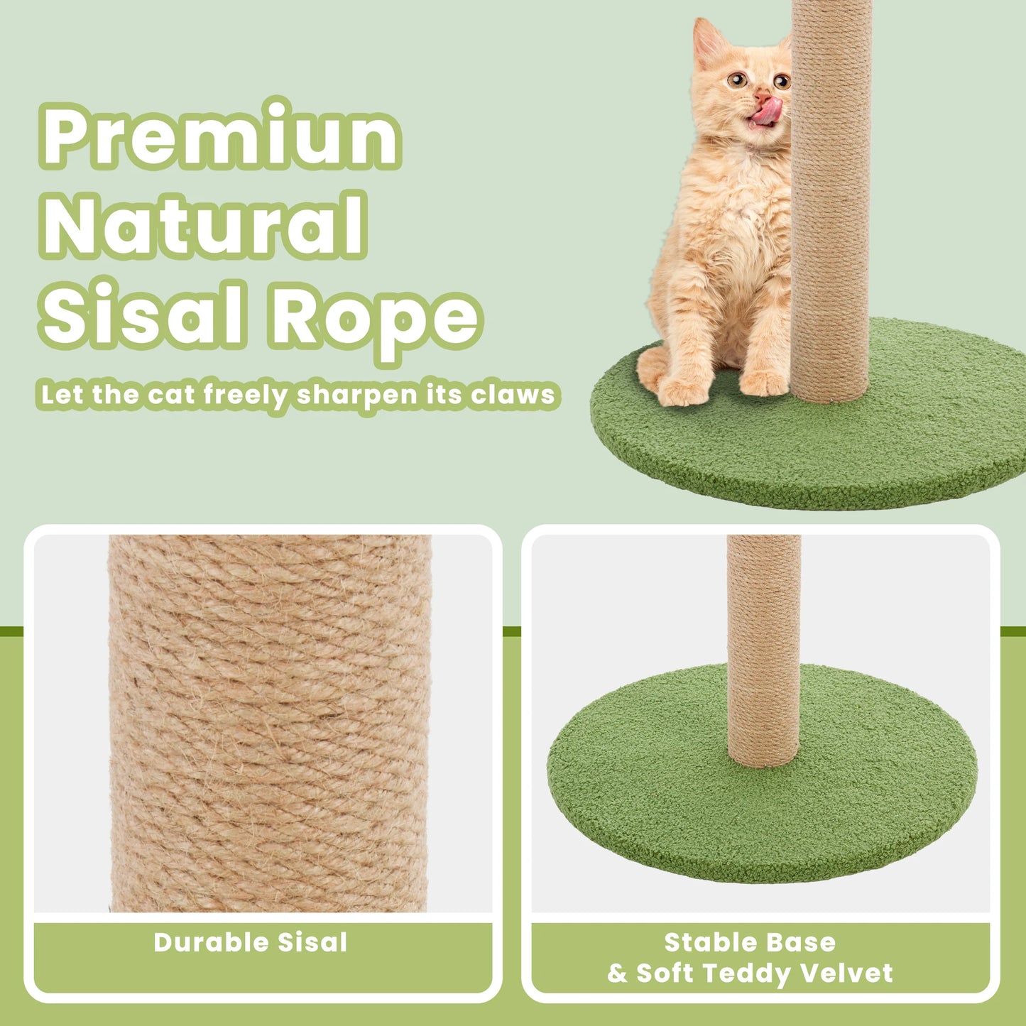 JHK Cat Scratching Post Palm Tree With Dangling Ball