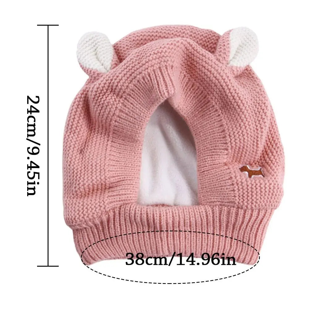 Quiet Dog Ear Muffs Noise Protection Knitted Hat Anxiety Relief