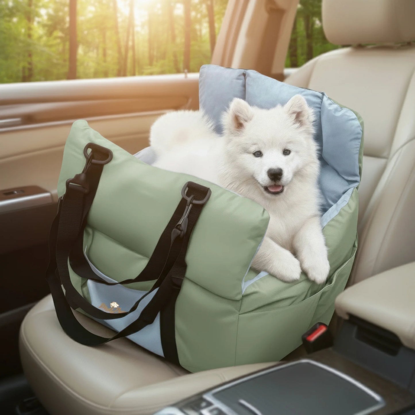 Dog Car Seat Safe And Cozy Travel Bed For Small Dogs Clip On Leash Pockets