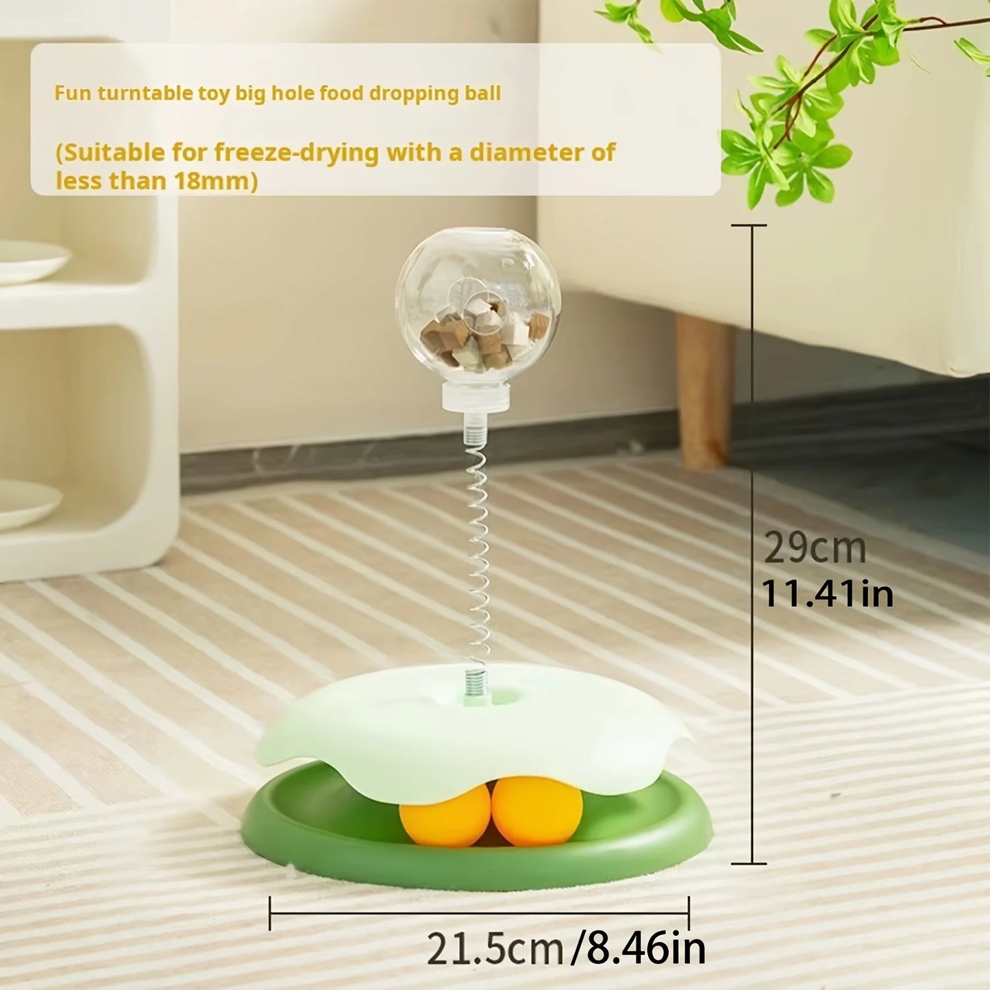 Turntable Cat Toy With Treat Dispensing Ball 3 In 1