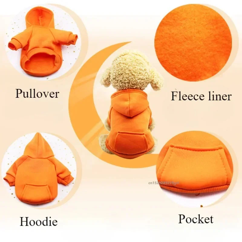 Winter Hooded Dog Sweatshirt Warm Coat For Pets And Dogs