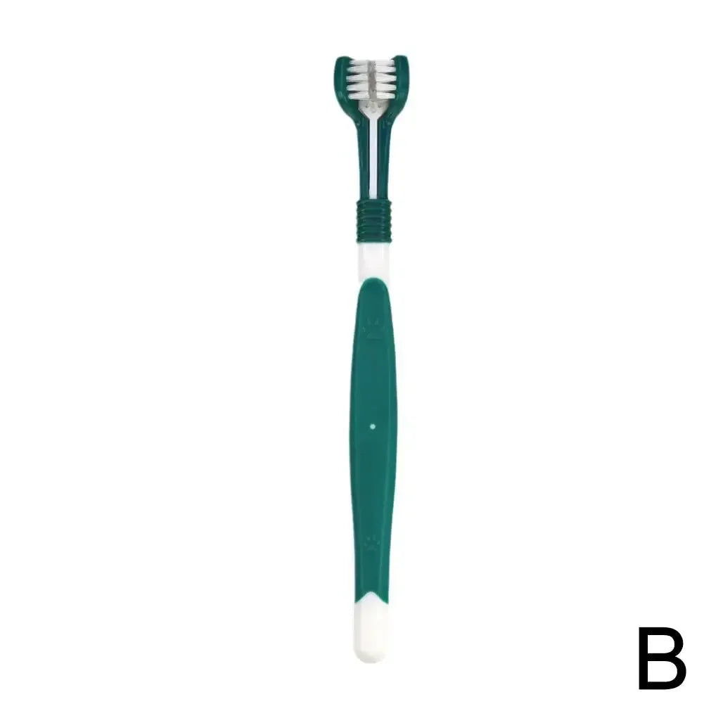 Pet Three Head Toothbrush For Dogs And Cats Oral Care