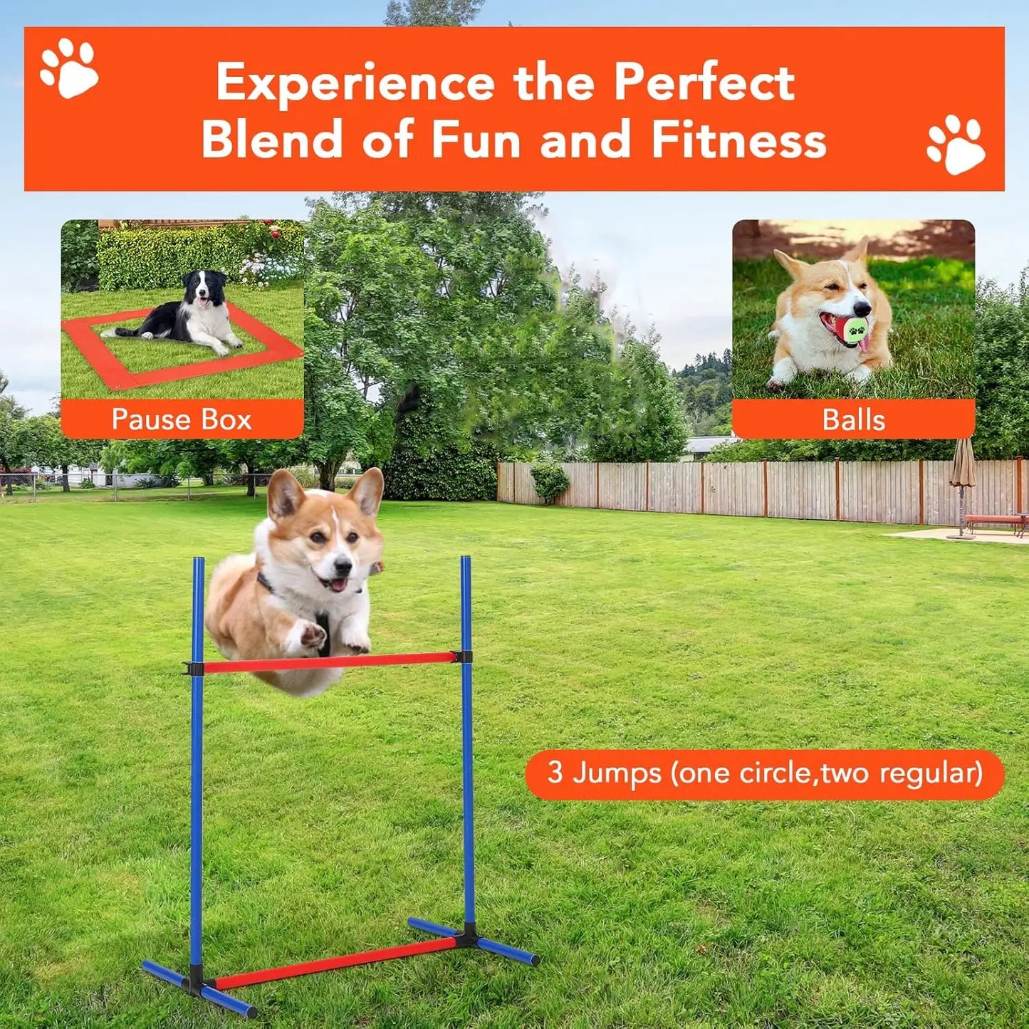 HiMISSH Dog Agility Training Set 87 Piece Obstacle Course Kit