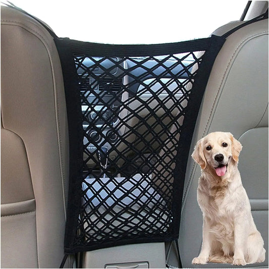 Pet Car Barrier For Dogs With Automatic Safety Mesh Bag