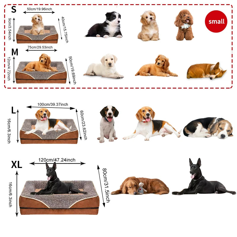 Removable Washable Dog Bed Sofa With Raised Edges