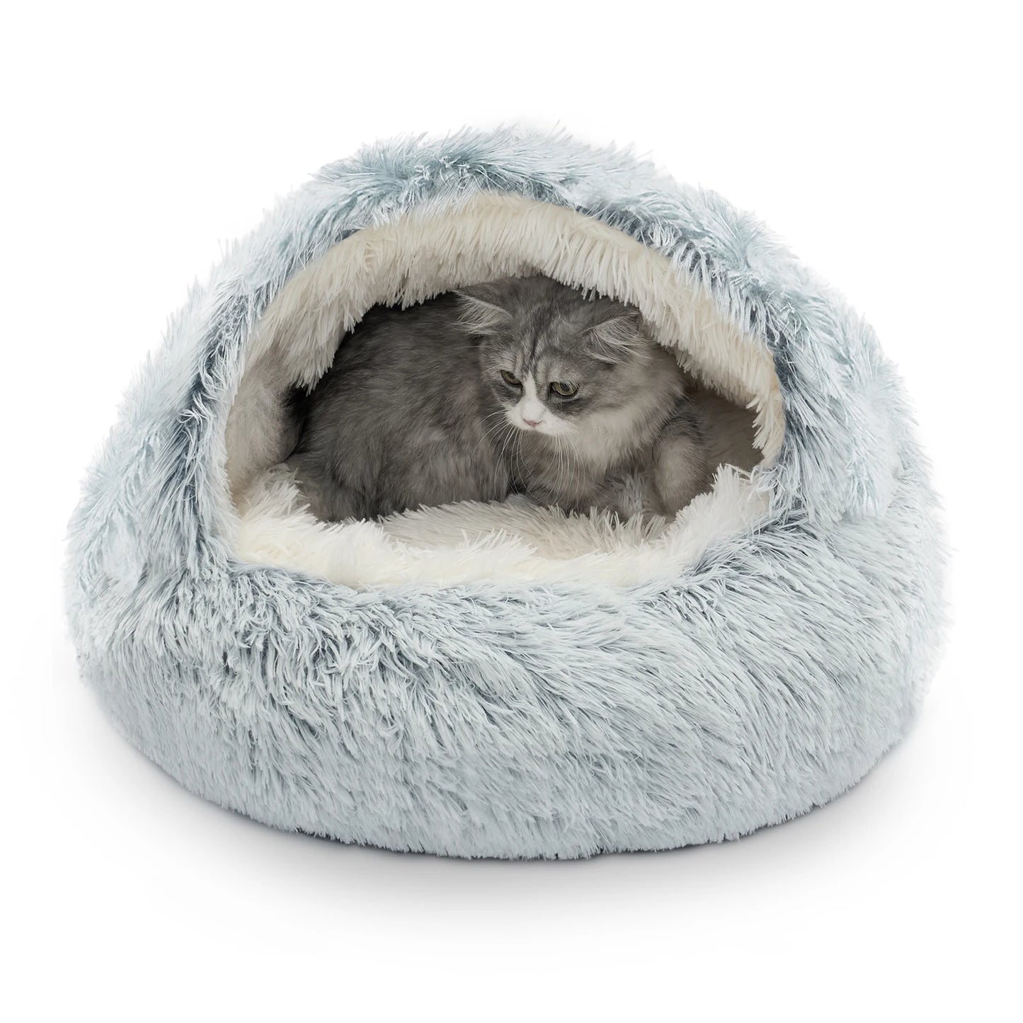 Cat Bed Nest Soft Semi Enclosed Indoor Pet House Rest