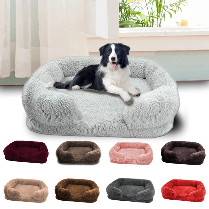 Orthopedic Thickened Dog Bed For Large Dogs With Egg Sponge Plush Cover