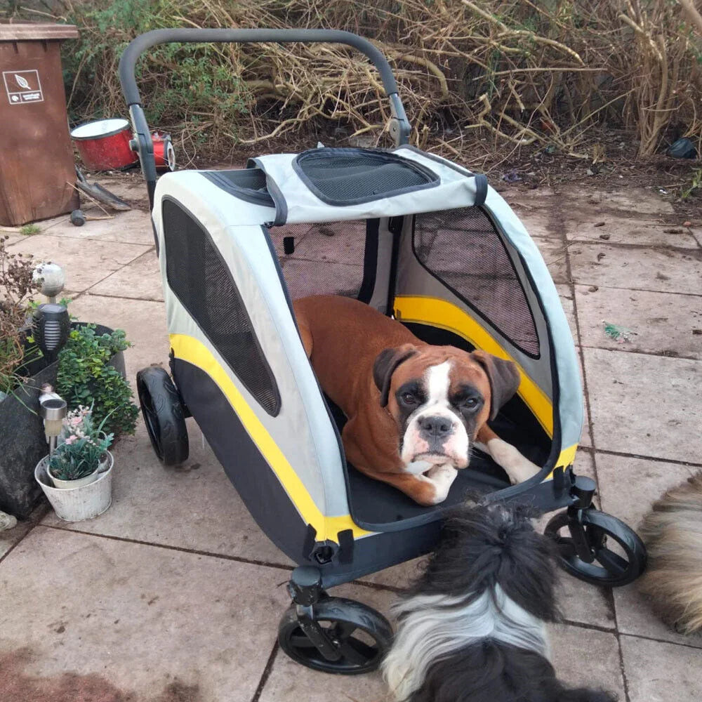 Breed Premium Dog Stroller Pram 4 Wheel Foldable Cart