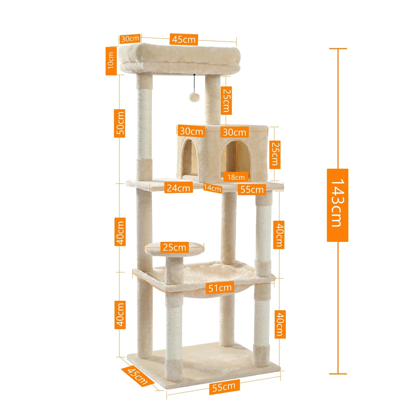 PAWZ Road Indoor Cat Tree 5 Level Tower Large Premium